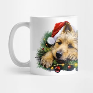 Lazy Australian Terrier Dog at Christmas Mug